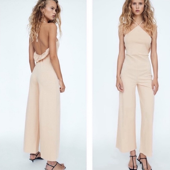 🐚 ZARA TAN BACK TIE JUMPSUIT! - Picture 11 of 16